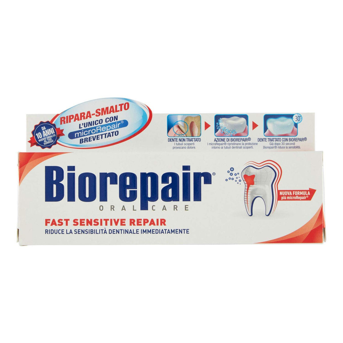 Biorepair reparacion-esmalte: protege el esmalte frente a placa y desgaste.