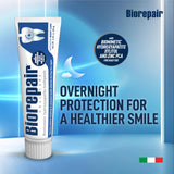 Biorepair Cuidado Nocturno Intensivo, tubo y etiqueta visibles para higiene nocturna.
