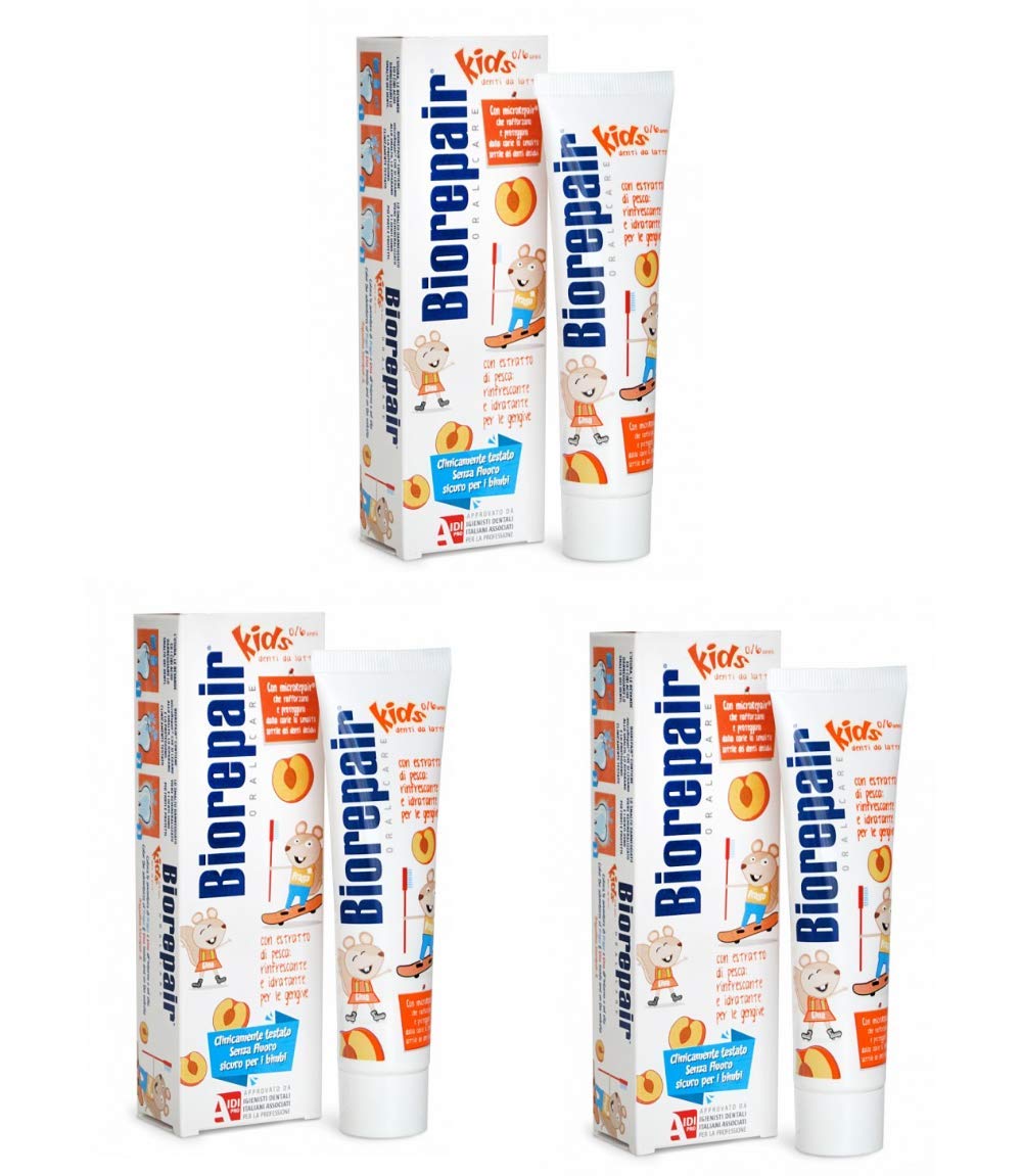 Biorepair Kids 0-6 pasta dental sabor melocotón para dientes de leche