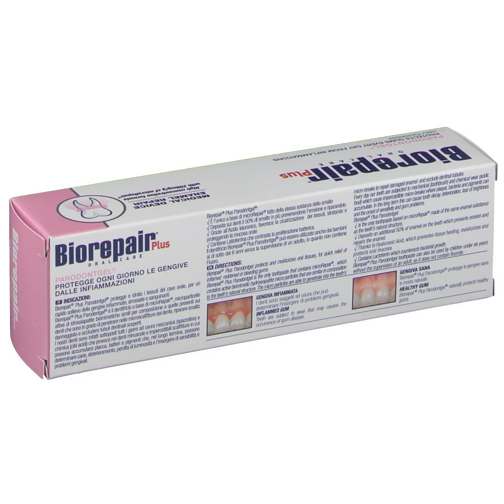 Biorepair Parodontgel efecto hidratante en mucosa oral para mayor comodidad.