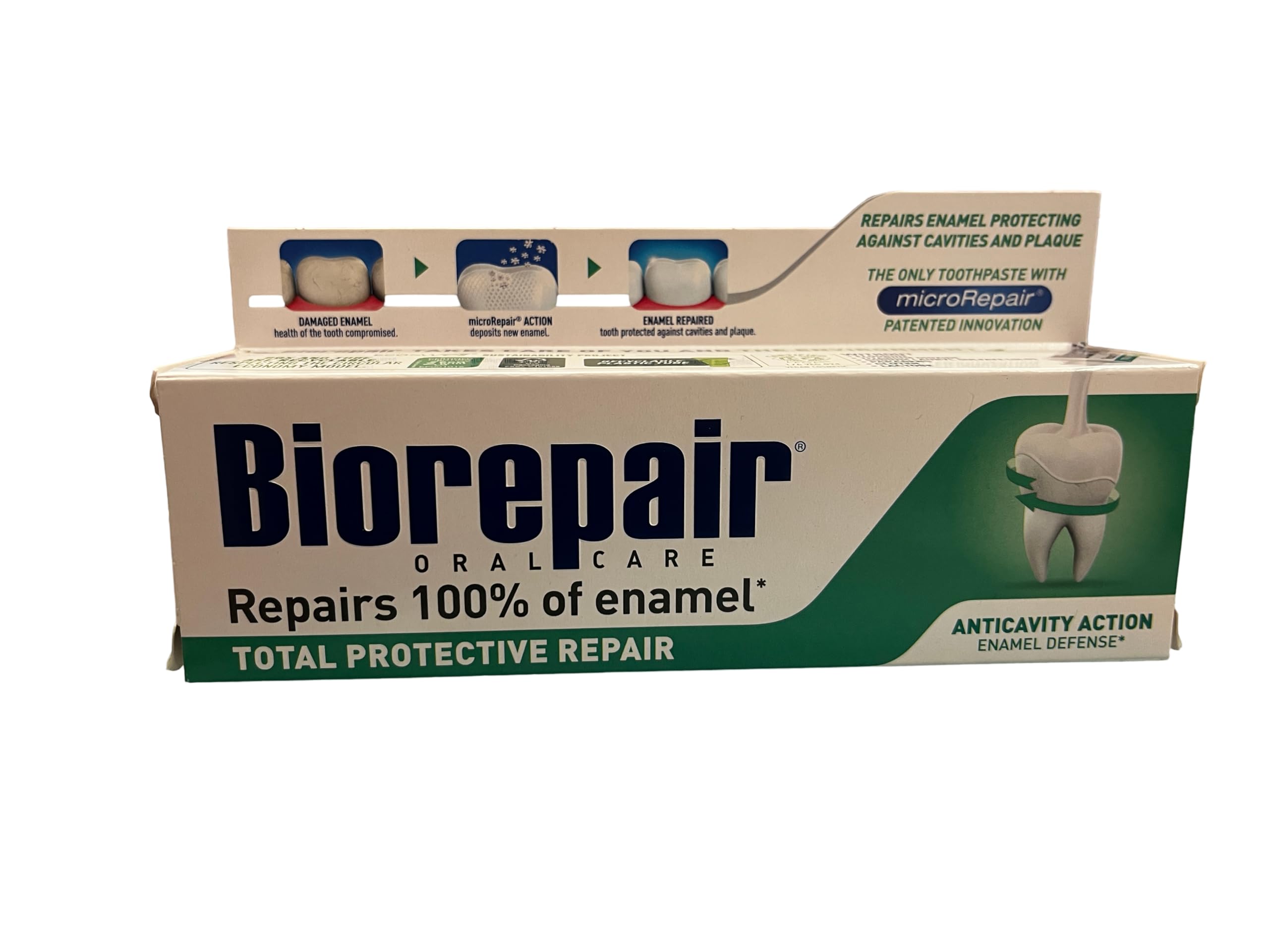Biorepair pasta dental proteccion total 75 ml repara esmalte y protege contra placa