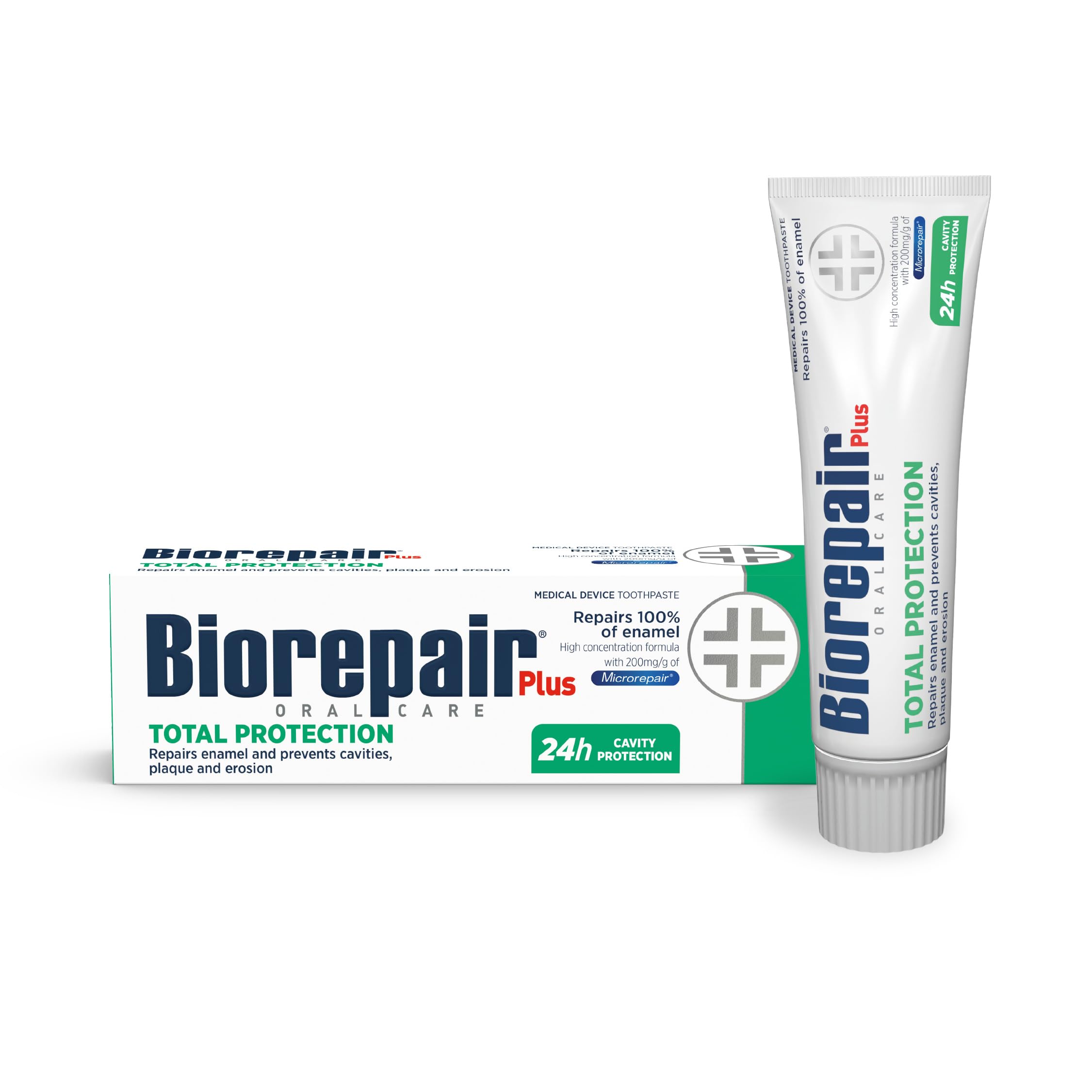 Biorepair pasta dental Total Protección, envase visible para protección total de esmalte
