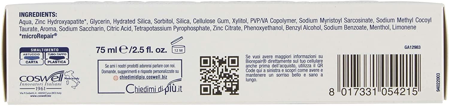 Biorepair Pro White, pasta con textura cremosa para limpieza suave.