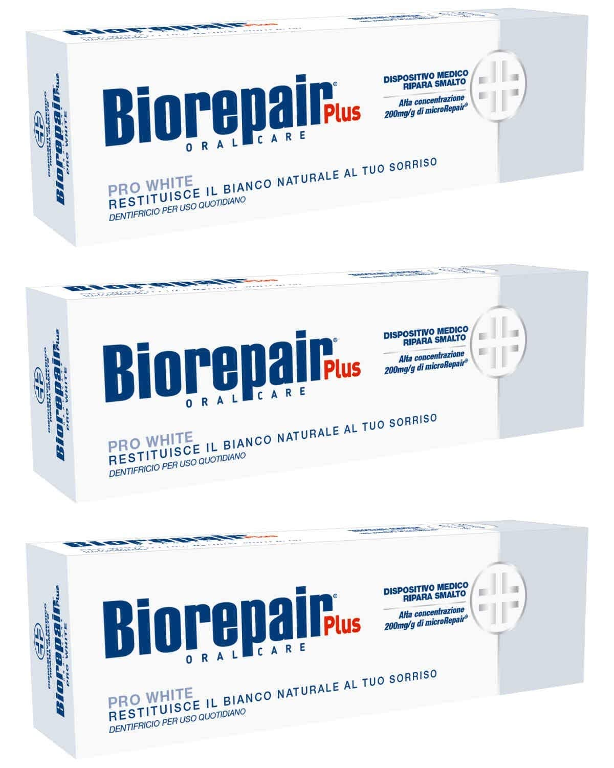 Biorepair Pro White: textura suave de pasta dental con microRepair para posible mejora del esmalte