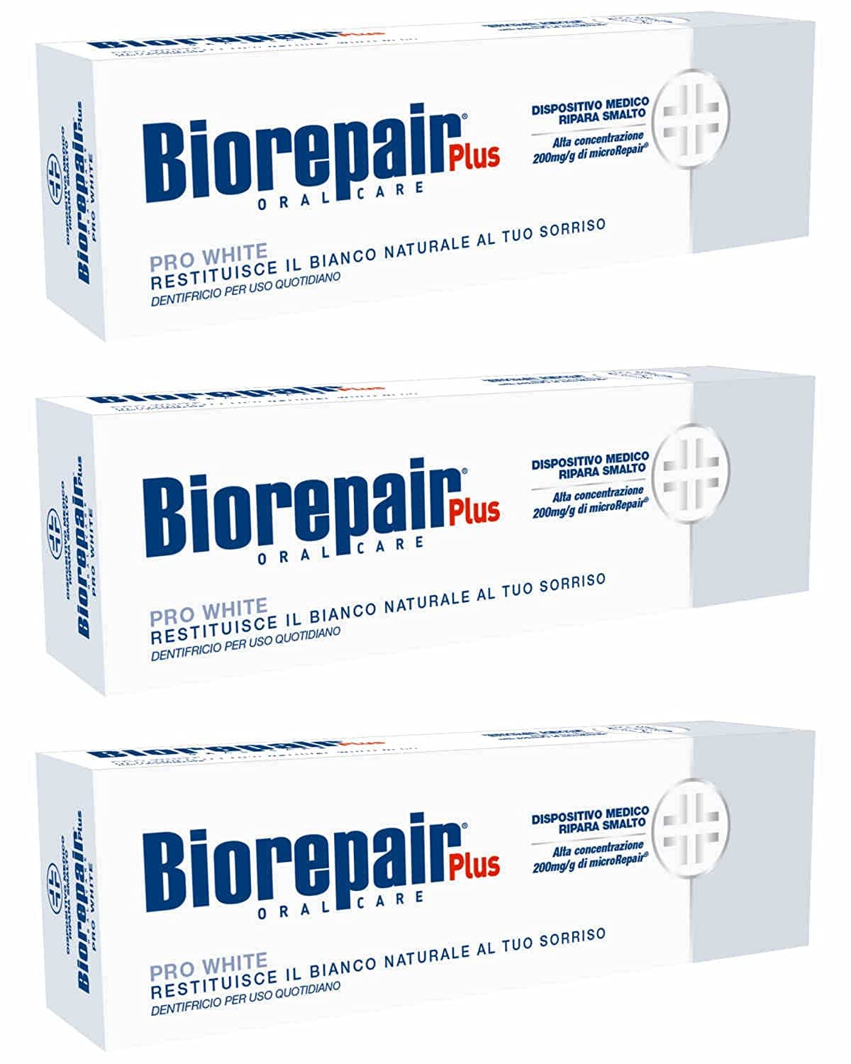 Biorepair Pro White: tubo de 75 ml para uso diario, cuidado dental sin flúor ni abrasivos