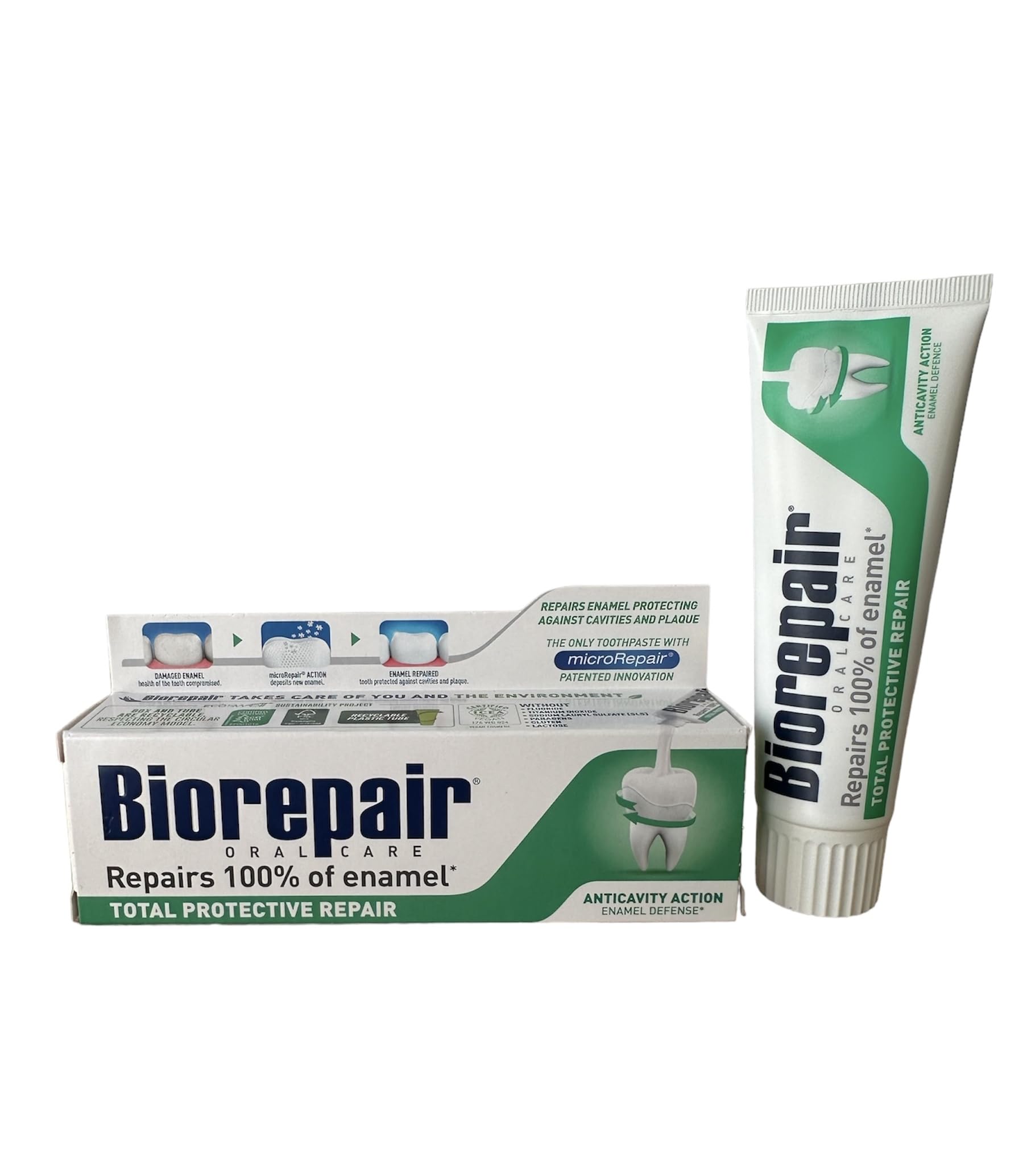 Biorepair Total Protective Repair: embalaje italiano sin fluoruro para uso diario.