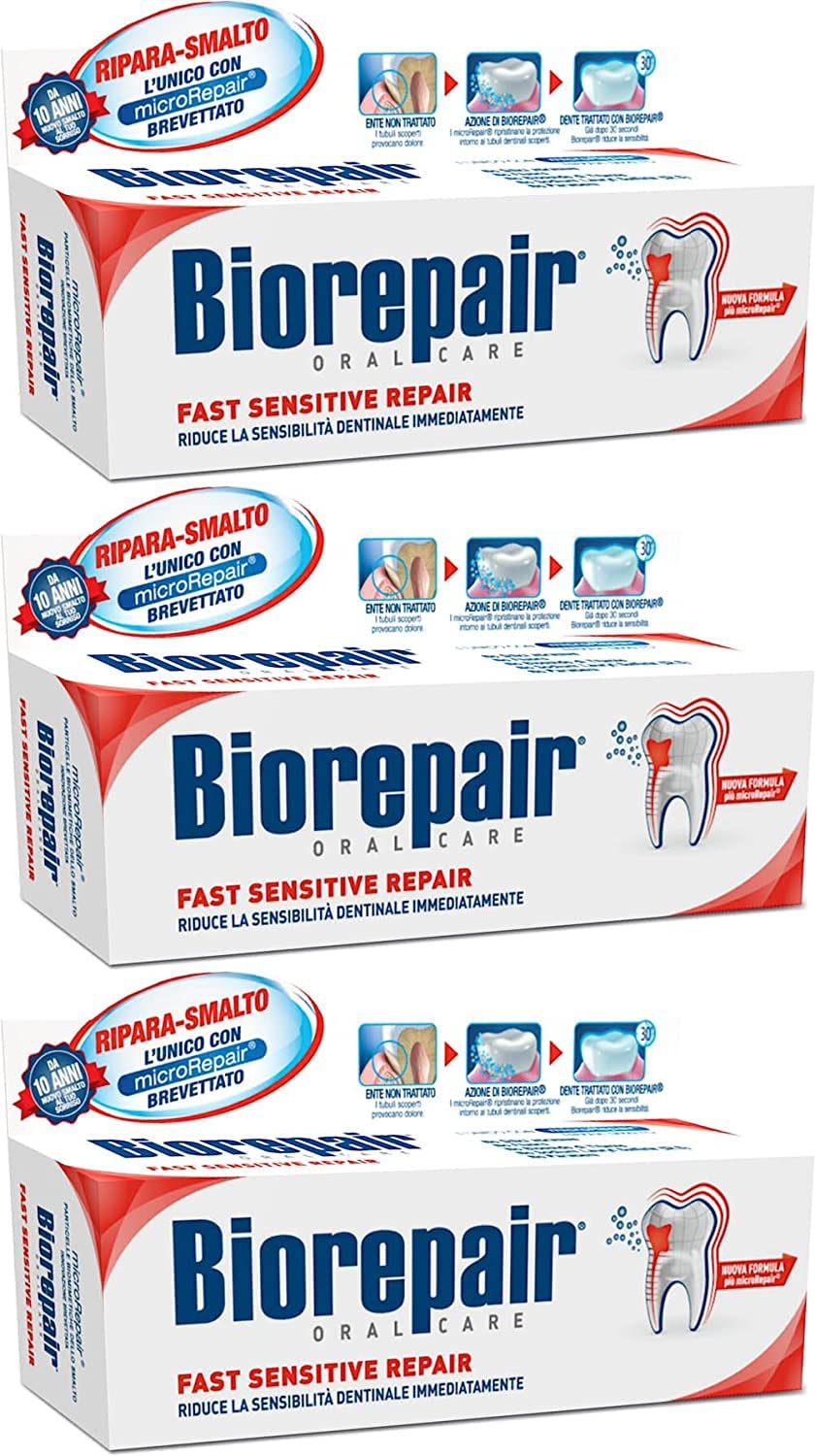 Biorepair: tres tubos de 75 ml para cuidado diario y reparación del esmalte