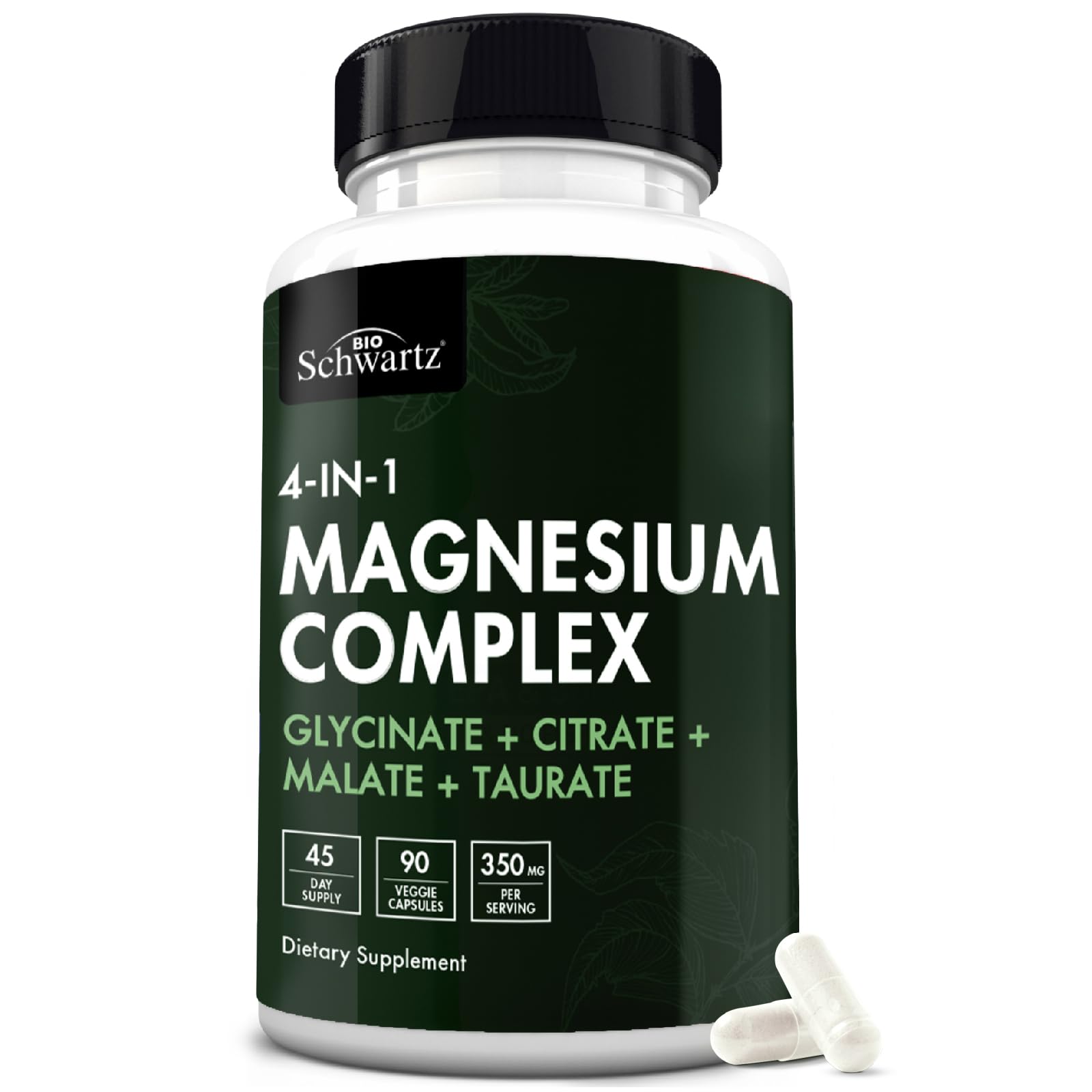 BioSchwartz Magnesium Complex, botella de 90 cápsulas, apoyo para nervios y sueño