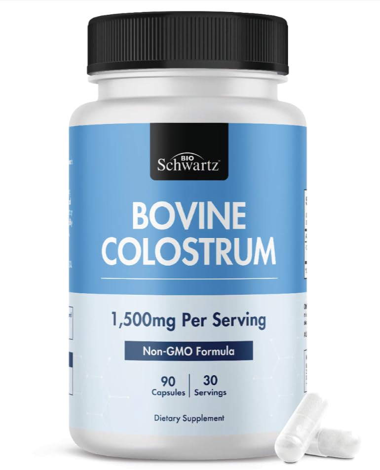 BioSchwartz Colostrum 1500 mg en botella, uso diario para bienestar general