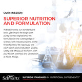 BioSchwartz etiqueta de ingredientes que muestra nutrientes clave