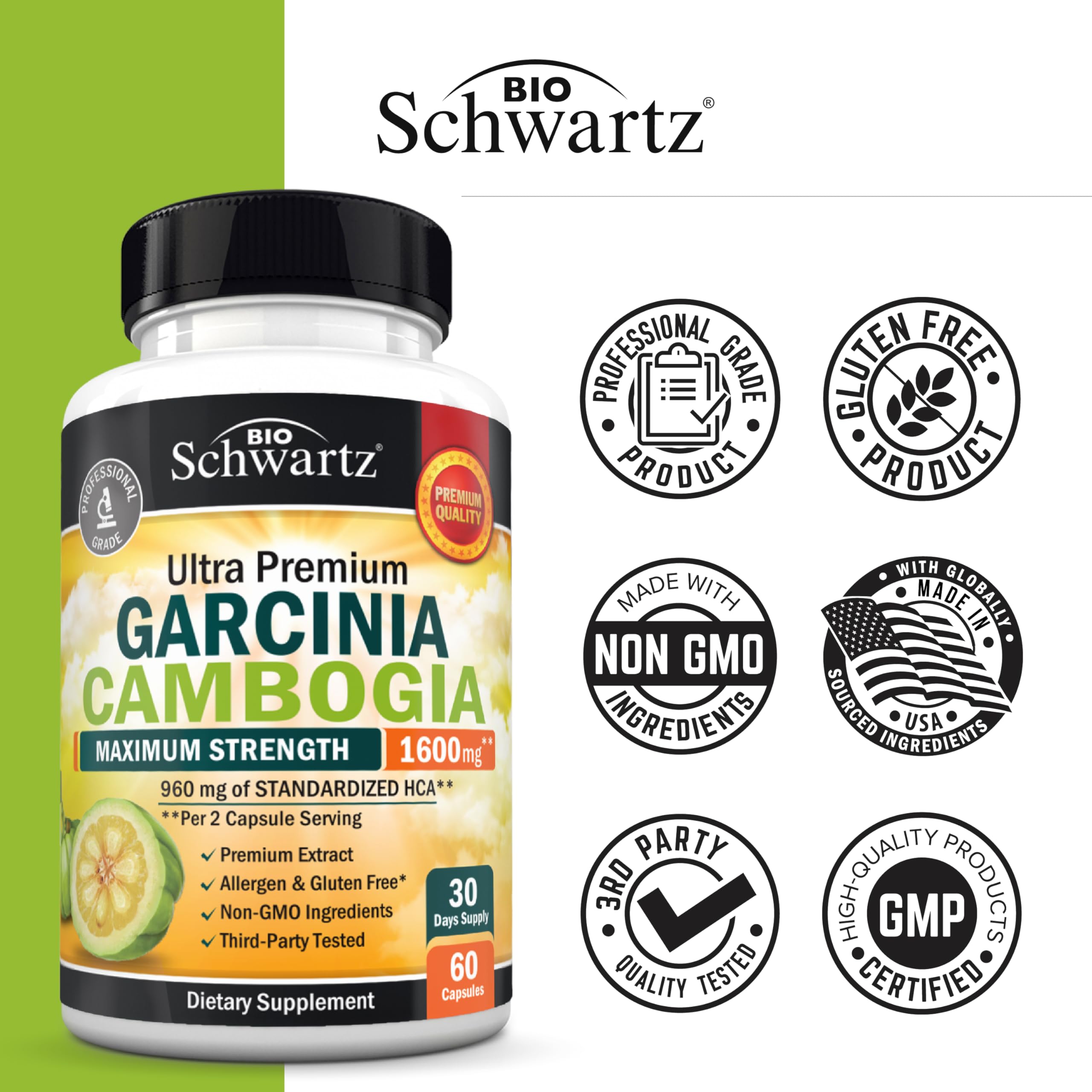 BioSchwartz Garcinia Cambogia caja promocional, lista para uso diario