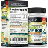Capsulas BioSchwartz Garcinia Cambogia con agua, ingesta suave.