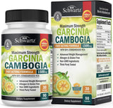BioSchwartz Garcinia Cambogia frasco con pastillas, apoyo a la saciedad durante la dieta.