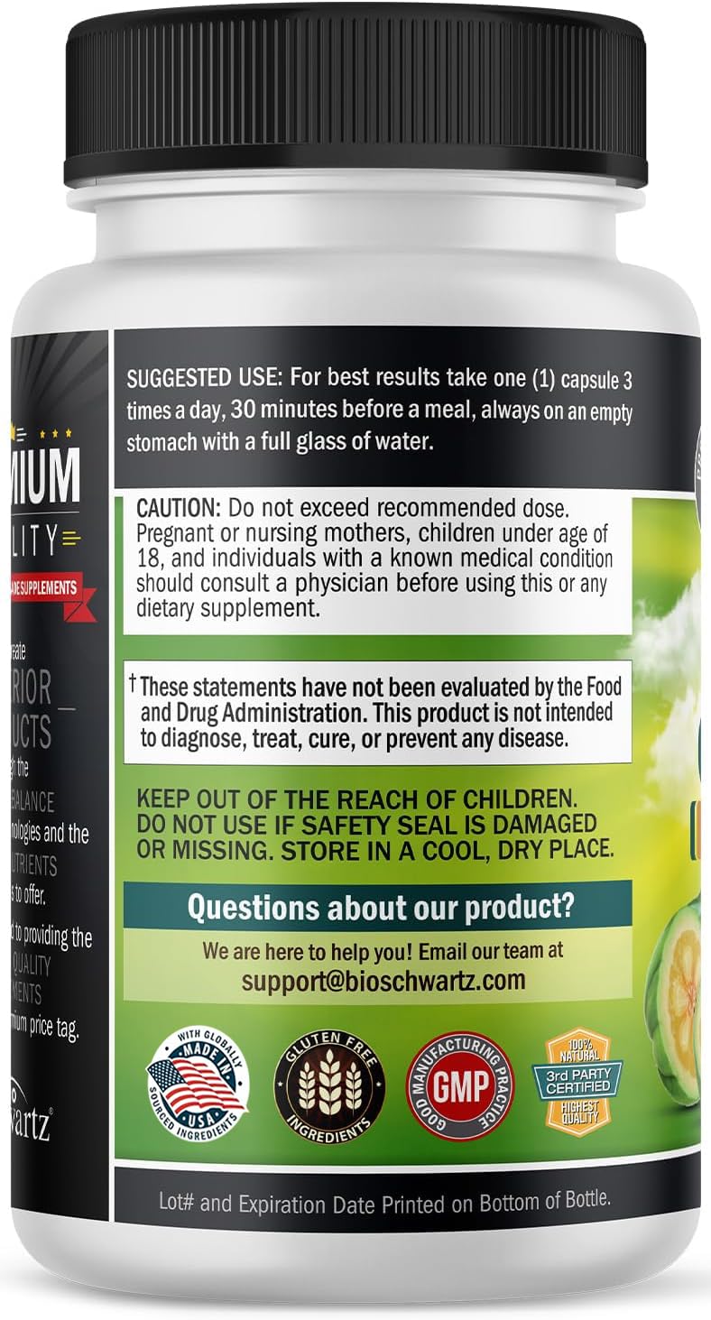 Uso diario de BioSchwartz Garcinia Cambogia para apoyar la dieta.