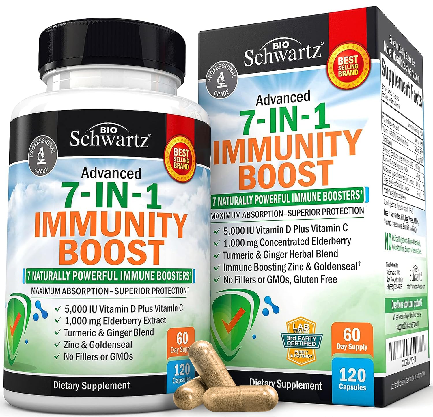 BioSchwartz 7-en-1 en cápsulas para apoyo inmunitario diario