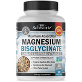 BioSchwartz Magnesio Bisglicinato cápsulas para apoyo muscular y energía diaria.