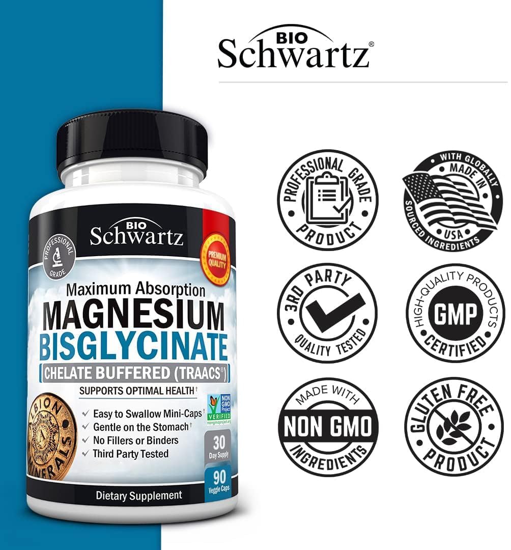 BioSchwartz Magnesio Bisglicinato persona leyendo etiqueta.