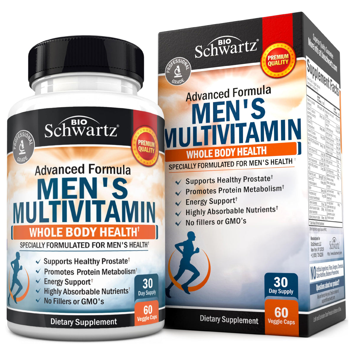 BioSchwartz multivitamínico para hombres: dosis diaria para energía sostenida.