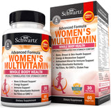 BioSchwartz Multivitaminas para mujer en botella, soporte diario para el bienestar.
