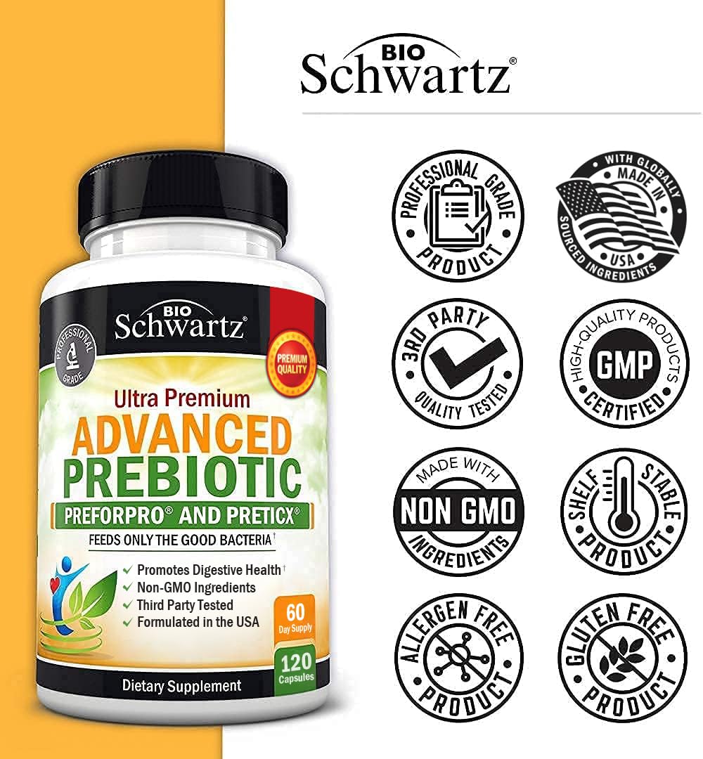 BioSchwartz Prebióticos Avanzados frasco en mesa, rutina diaria simple