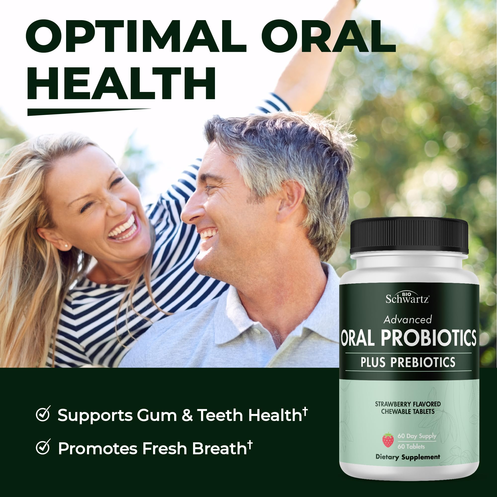 BioSchwartz Probióticos Orales: sabor fresa para masticar agradable