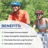 BioSchwartz Respiratorio, etiqueta: quercetina y cordyceps para apoyar la función respiratoria.