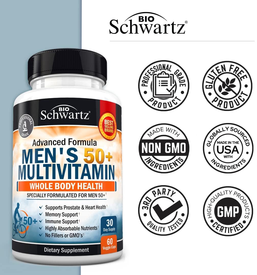 BioSchwartz rutina diaria con multivitaminas 50+ para energía sostenida