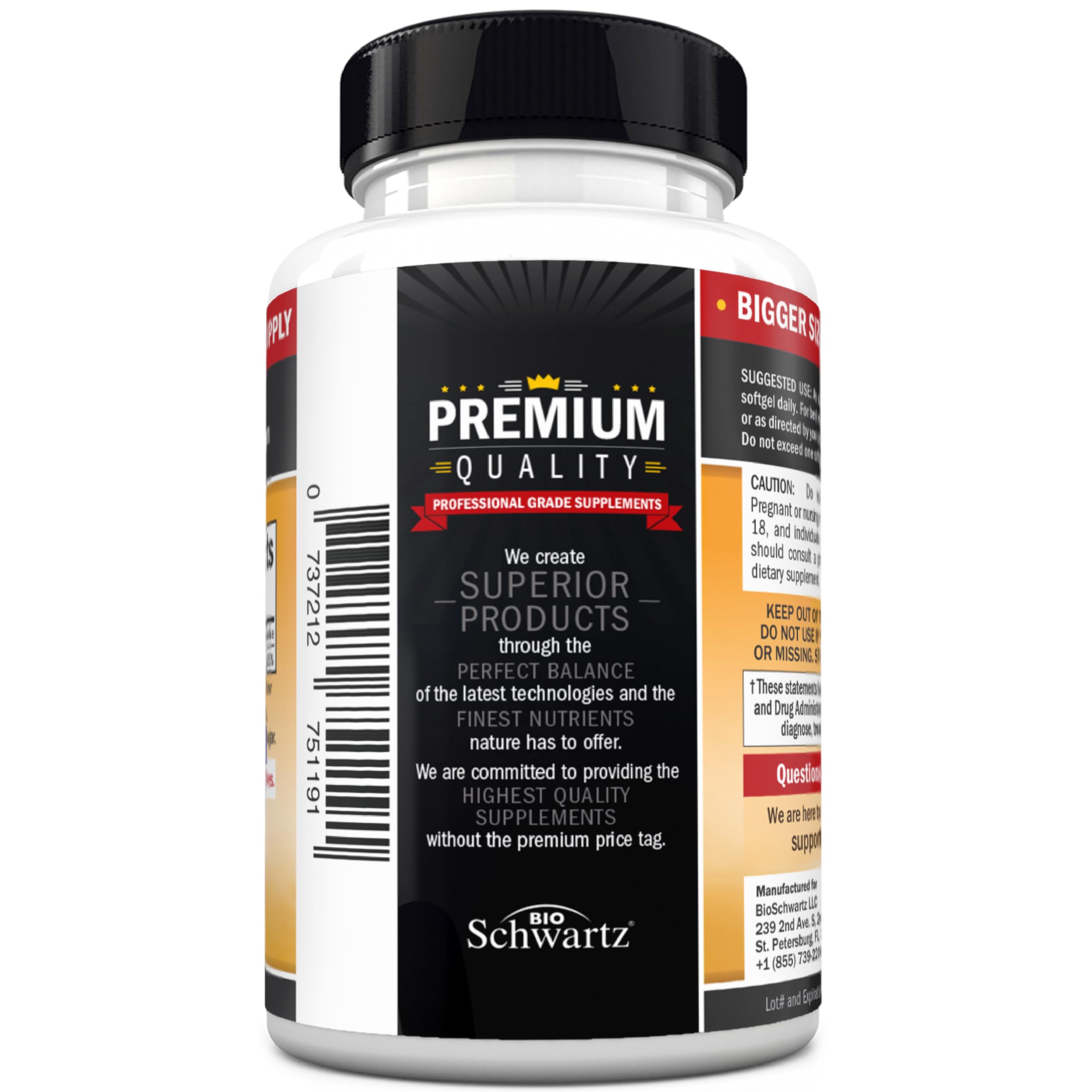 Suministro anual de BioSchwartz Vitamin D3 5000 UI, 360 cápsulas.