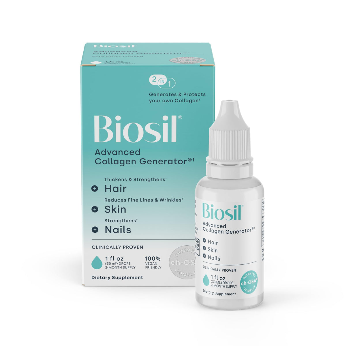 BioSil balance botella gotas, uso cómodo en la rutina diaria de belleza.