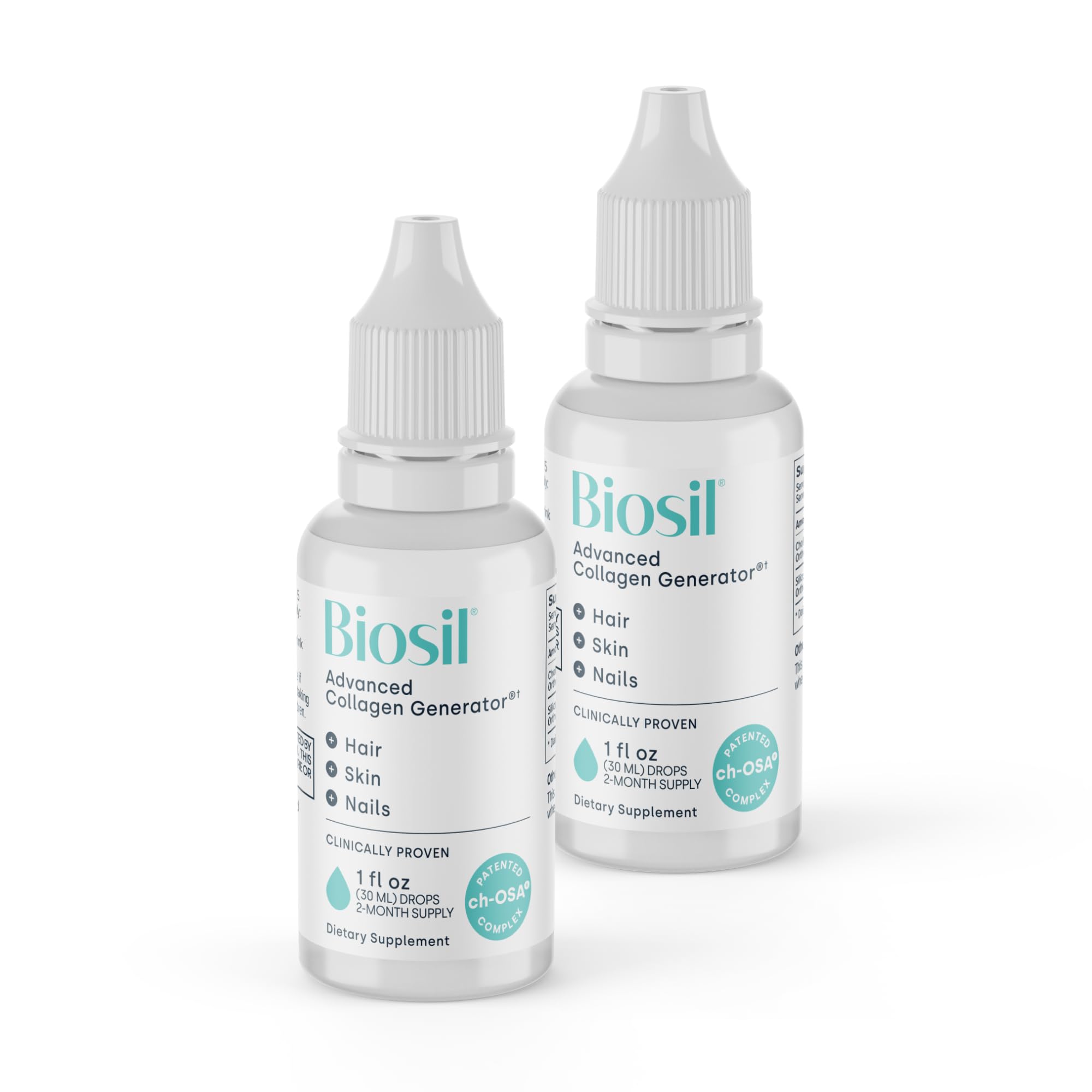Biosil botella-gotas-1oz: formato práctico para añadir a bebidas diarias.