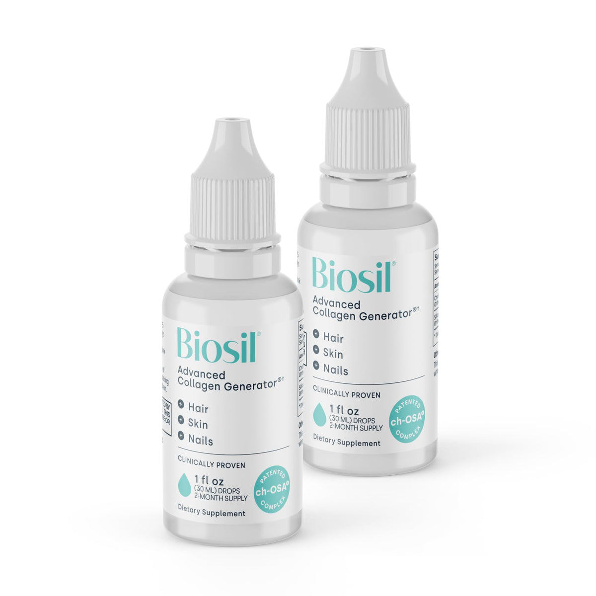 Biosil botella-gotas-1oz: formato práctico para añadir a bebidas diarias.