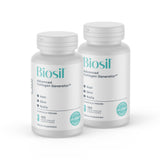 BioSil Collagen Generator, bote vertiendo, posible apoyo a la producción de colágeno para piel firme.