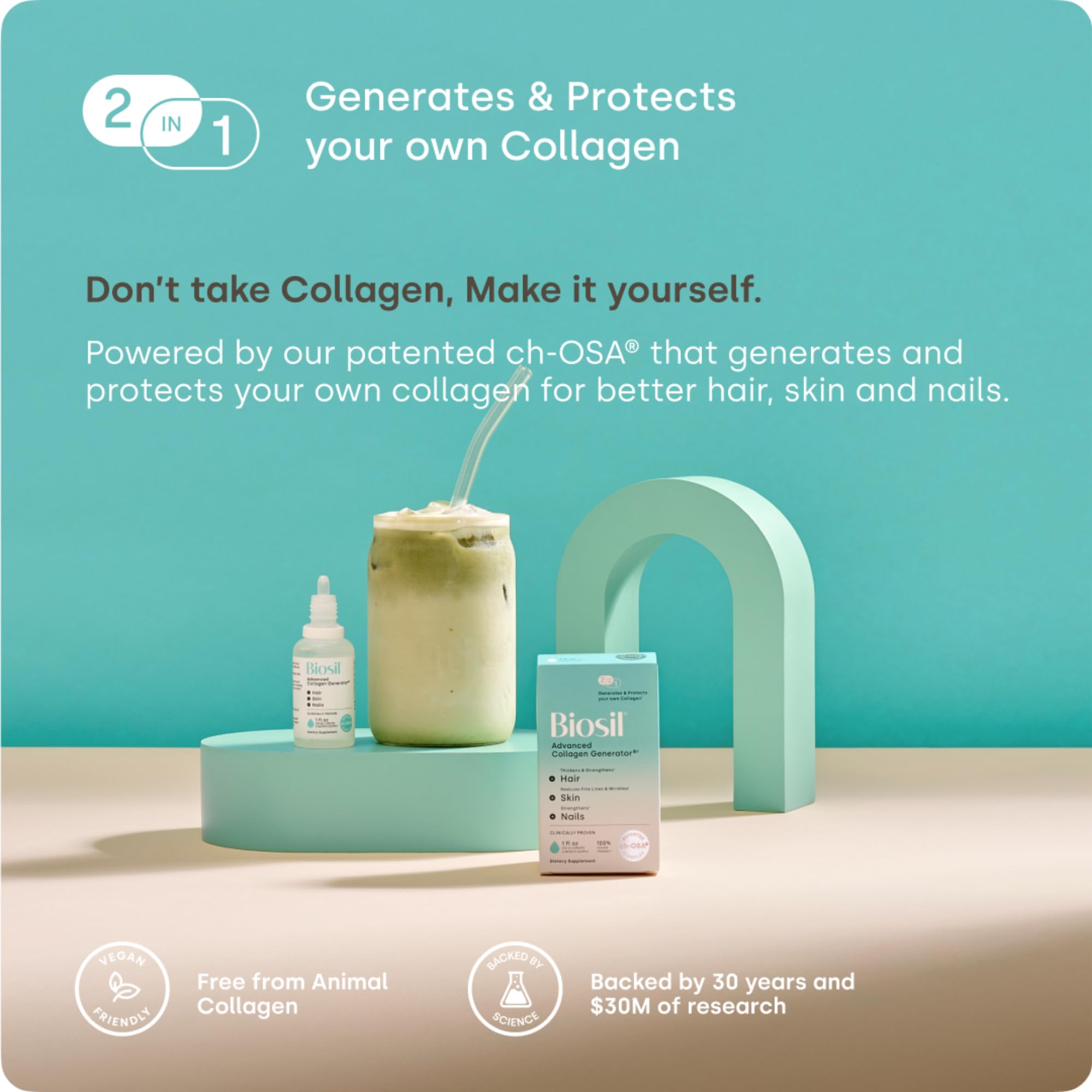 Biosil Generador de Colágeno: ingrediente patentado ch-OSA para elastina y colágeno