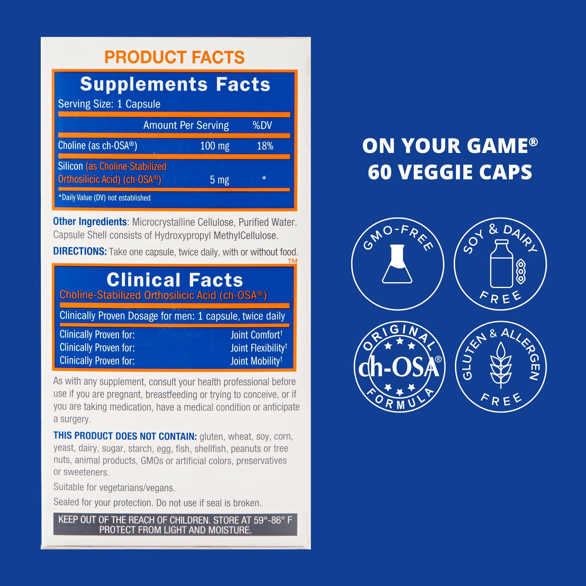 Biosil On Your Game botella de cápsulas: formato práctico para uso diario