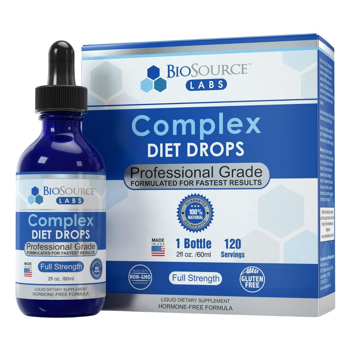 BioSource Labs Complex Diet Drops – botella en primer plano para apoyo a la dieta natural.