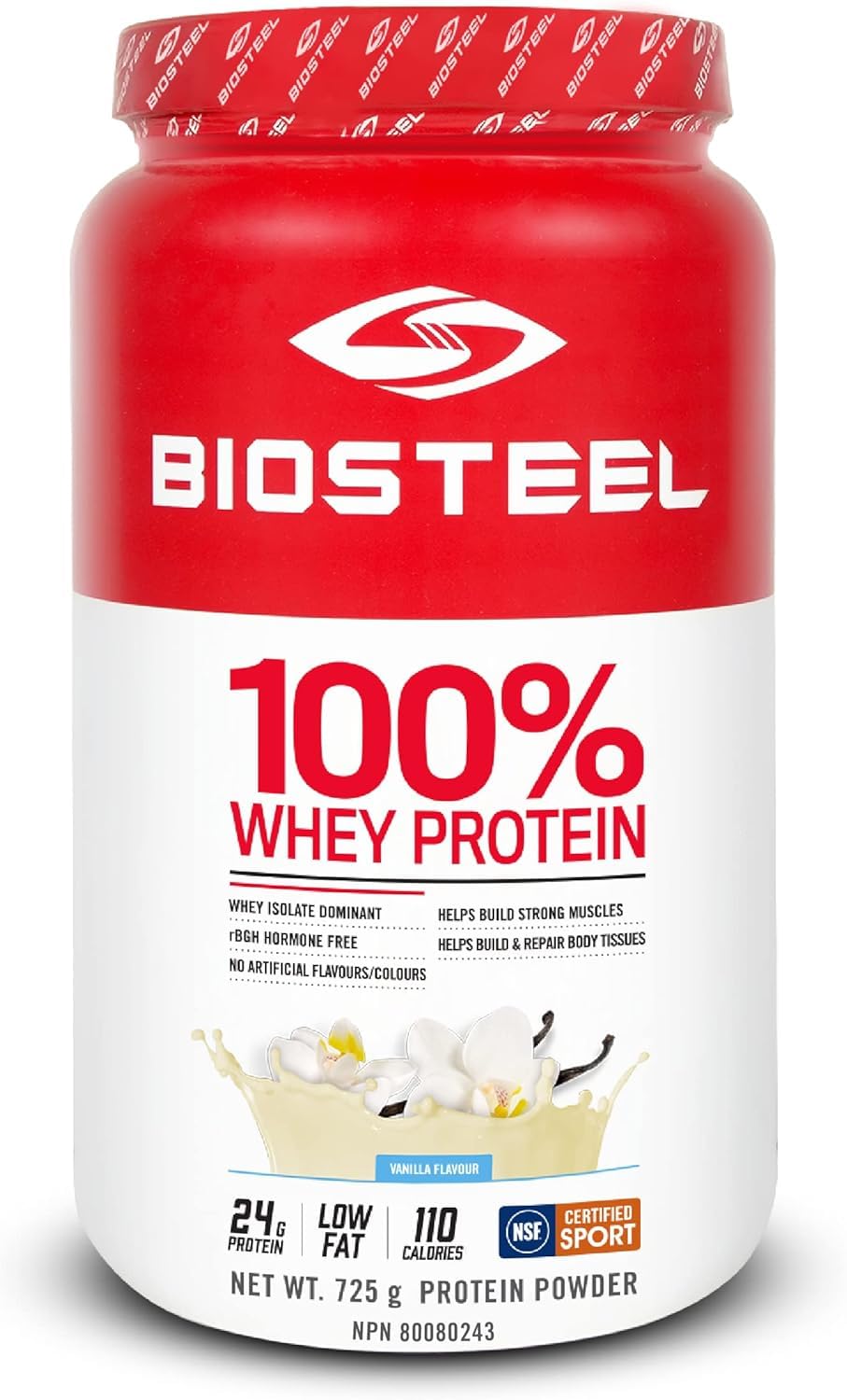 BIOSTEEL proteína de suero vainilla, envase de 25 porciones para uso diario