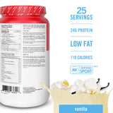 BIOSTEEL proteína de suero vainilla, vaso con batido para recuperación posentrenamiento