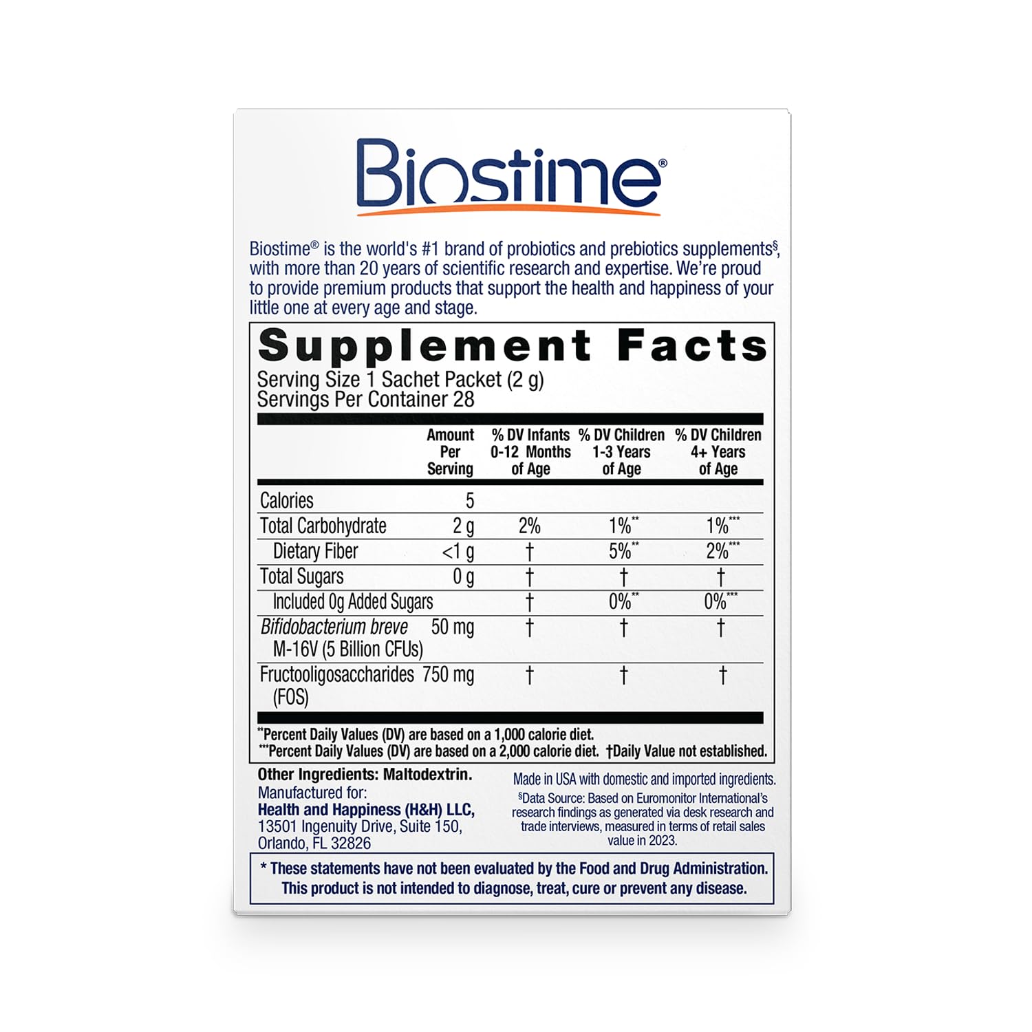 Biostime probióticos para bebés, equilibrio intestinal que apoya la piel.