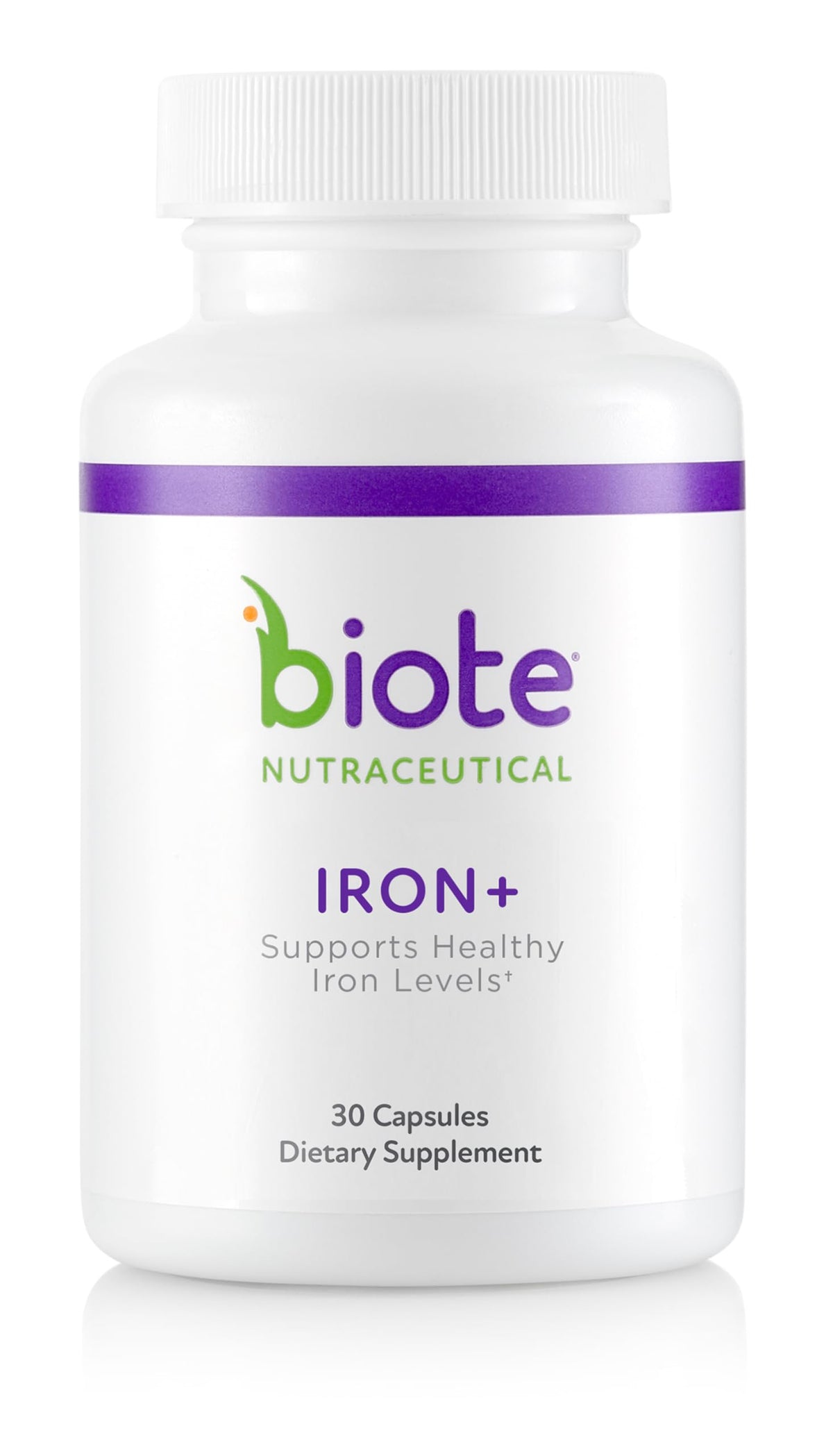 Biote Iron+ bote frontal: formato cómodo para apoyar niveles de hierro.