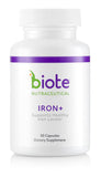 Biote Iron+ bote frontal: formato cómodo para apoyar niveles de hierro.