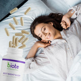 Biote Mejor Sueño Nocturno: caja de empaque en primer plano, opción clara para ritual de descanso.