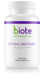 Biote Methyl Factors+ bottle front view for everyday methylation support.