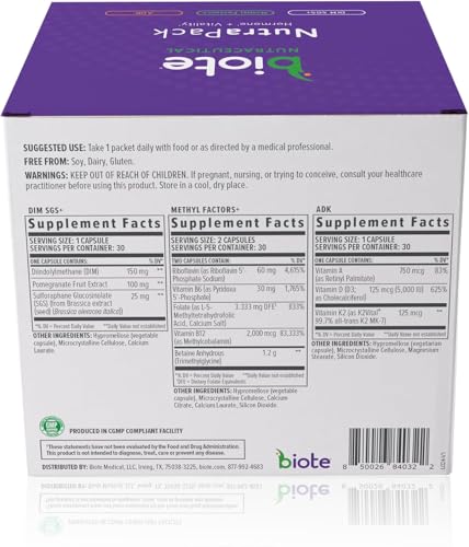 Biote NutraPack hormone balance visual highlights easy-to-use daily capsules.