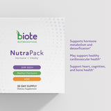 Biote NutraPack ingredients panel close-up emphasizes key nutrients.