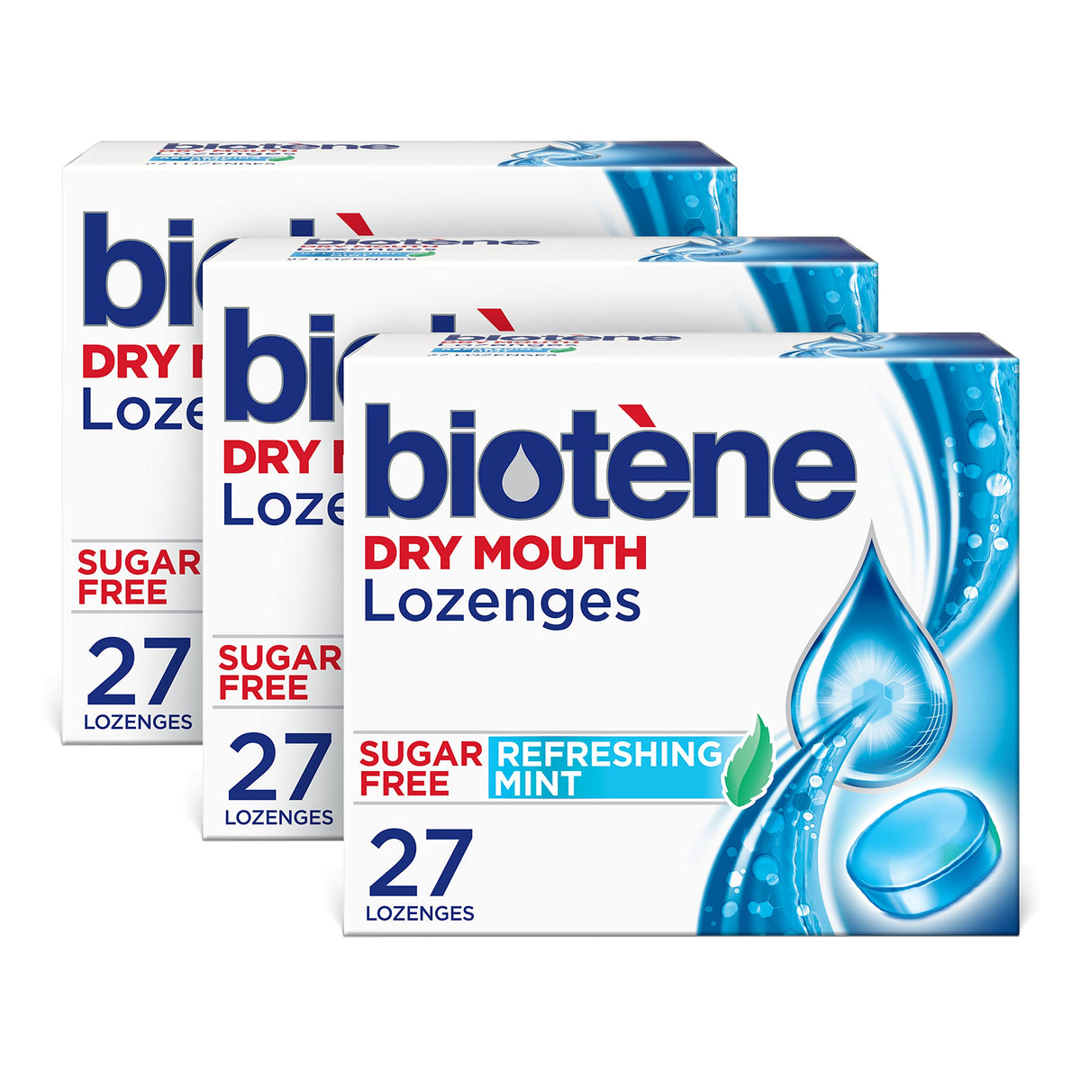 Biotène: caja triple de pastillas para sequedad bucal, ideal para viajar