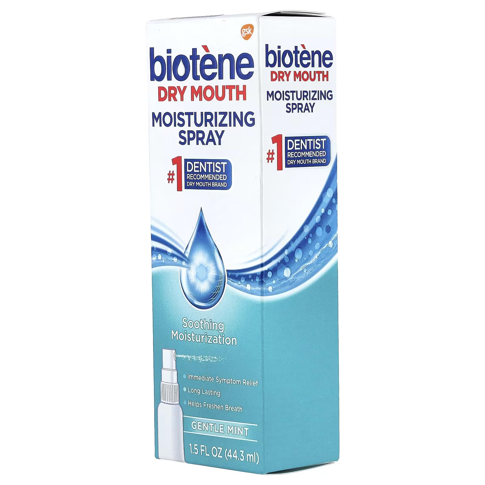 Biotène spray aroma de menta suave, refrescante para pausa breve y mejora de confort.