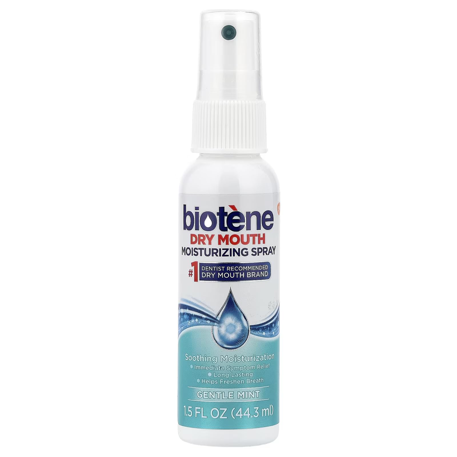 Biotène spray de textura ligera, uso familiar en casa y durante viajes.