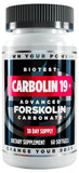 Biotest Carbolin 19: botella de cápsulas, favorece metabolismo y energía sostenida.