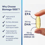 Biotics Research Biomega-1000: etiqueta frontal destacando EPA y DHA.