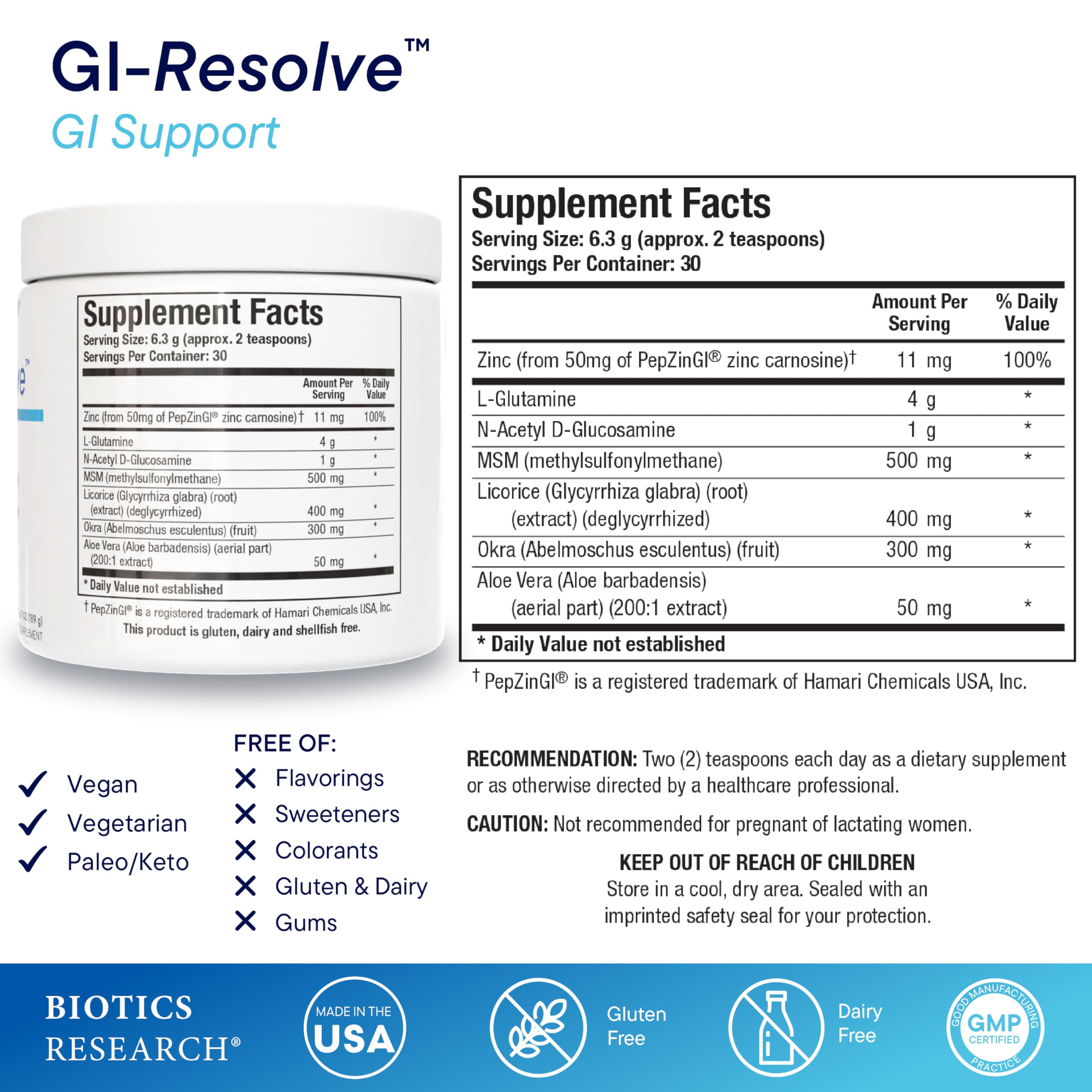 GI Resolve, cuchara de medición, facilita la dosificación diaria para cuidado digestivo